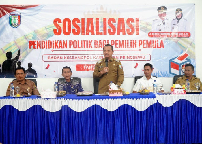 Buka Sosialisasi Pendidikan Politik, Bupati Pringsewu Ajak Pemilih Pemula Bijak Gunakan Hak Pilih
