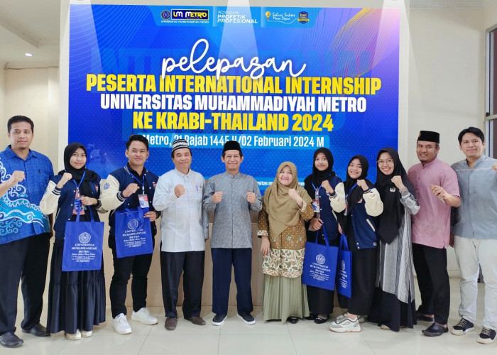 Dukung Program International Internhsip 2024, UM Metro Lepas 4 Mahasiswa Terbang ke Thailand