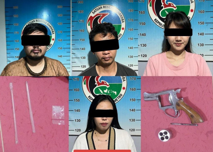 Empat Orang Ditangkap Satresnarkoba Polres Metro, Ditemukan Sabu dan Senpi Rakitan