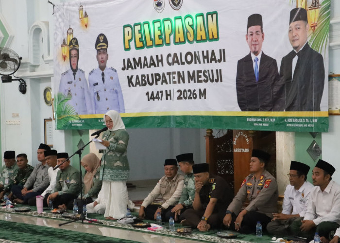 Jajaran Polres Mesuji Amankan Prosesi Pelepasan Calon Jamaah Haji 2026
