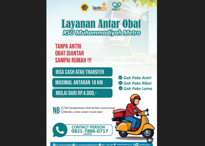 Fasilitas Antar Obat RSUM Metro: Tidak Perlu Antri, Obat Diantar Kerumah