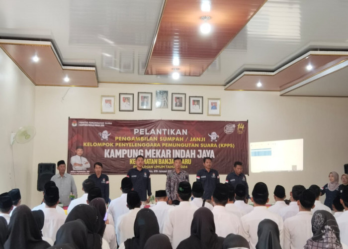 77 Anggota KPPS Resmi Dilantik PPS Mekar Indah Jaya, Ini Rinciannya