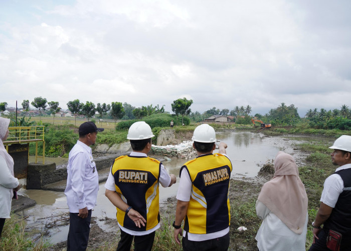 Tinjau Perbaikan Bendungan Podomoro, Bupati: Semoga Perbaikan Berjalan Lancar