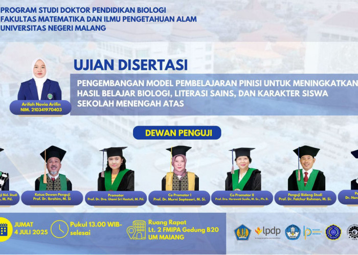 Dosen UM Metro Jadi Penguji Tamu Ujian Disertasi di Universitas Negeri Malang