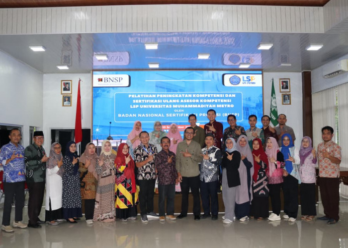 LSP UM Metro Gelar Pelatihan Peningkatan Kompetensi dan Sertifikasi Ulang Asesor Kompetensi
