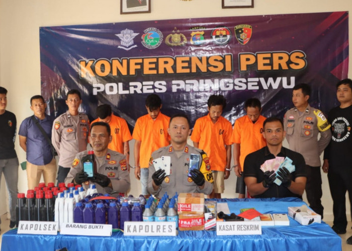 Polres Pringsewu Ungkap Dua Kasus Tindak Pidana Pencurian, Empat Pelaku Ditangkap