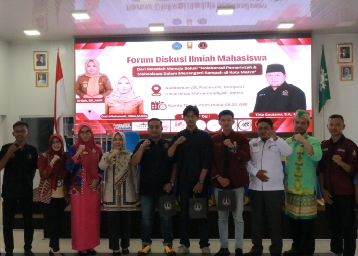 IMM Fakultas Hukum Gelar Forum Diskusi Ilmiah Mahasiswa Bahas Kolaborasi Penanganan Sampah Kota Metro