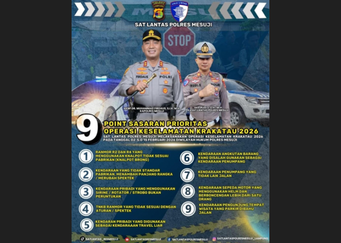 Polres Mesuji Akan Menggelar Operasi Keselamatan Krakatau 2026