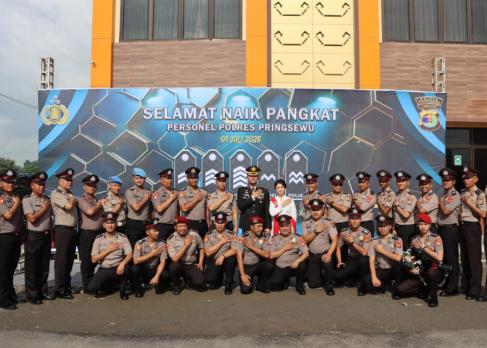 42 Personel Polres Pringsewu Naik Pangkat, Kado Spesial di Hari Bhayangkara ke-79
