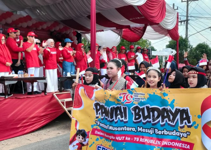 Pemkab Mesuji Gelar Pawai Budaya Memperingati HUT RI ke-79