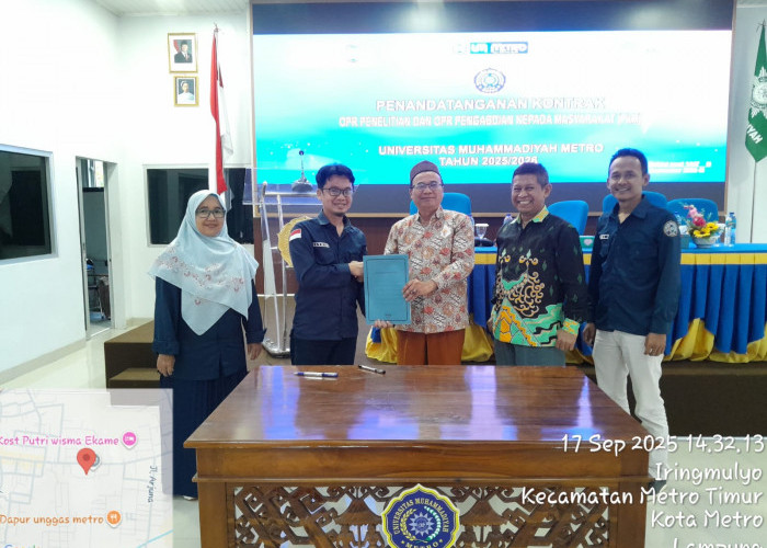 UM Metro Gelar Penandatanganan Kontrak OPR Penelitian dan PKM T.A. 2025/2026