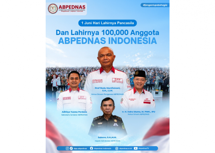 Keren! ABPEDNAS Catat 100 Ribu Anggota Bertepatan Hari Lahir Pancasila 2026