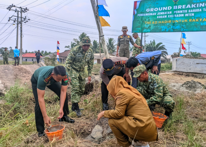 Pemkab Mesuji Gandeng TNI Bangun Jembatan Garuda Merah Putih di Rawajitu Utara