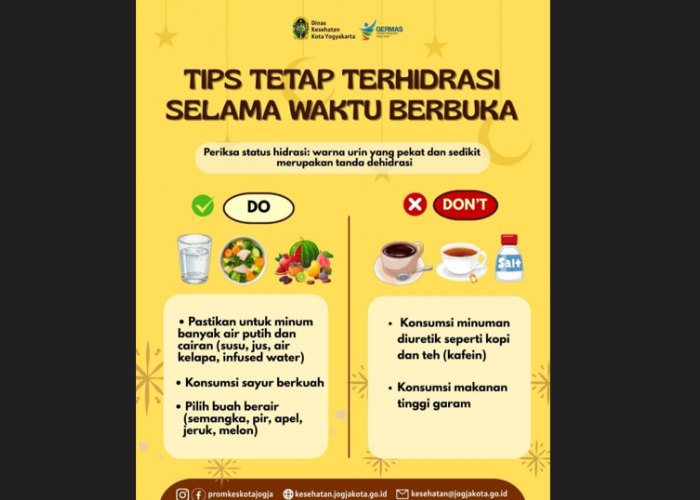 Dinas Kesehatan Kota Yogyakarta Bagikan Tips Tetap Terhidrasi Saat Berbuka Puasa