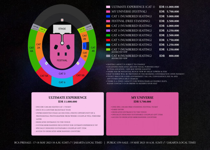 Harga Tiket Coldplay di Jakarta Mulai Rp800 Ribu Sampai Rp11 Juta
