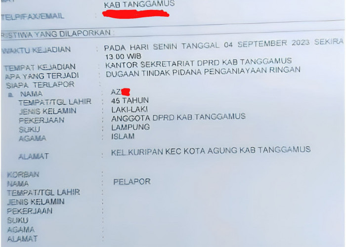 Oknum Anggota DPRD Tanggamus Fraksi PDIP Diduga Tampar Honorer Usai Rapat, Begini Kronologisnya