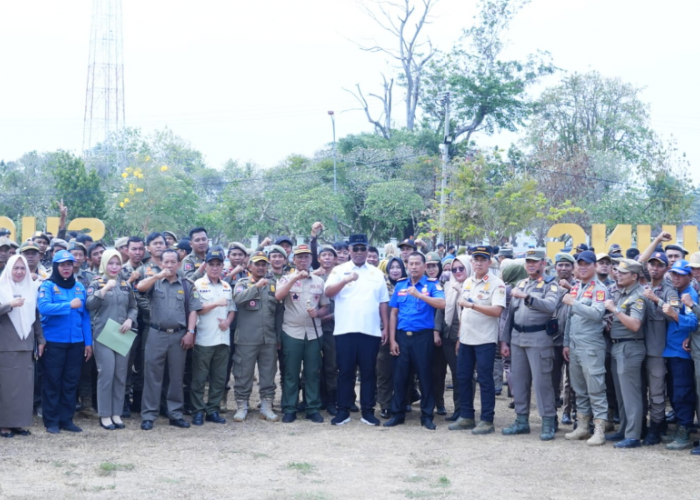Apel Disiplin Satpol PP-Damkar, Plt Bupati Lampung Tengah Soroti Kesiapsiagaan Personel