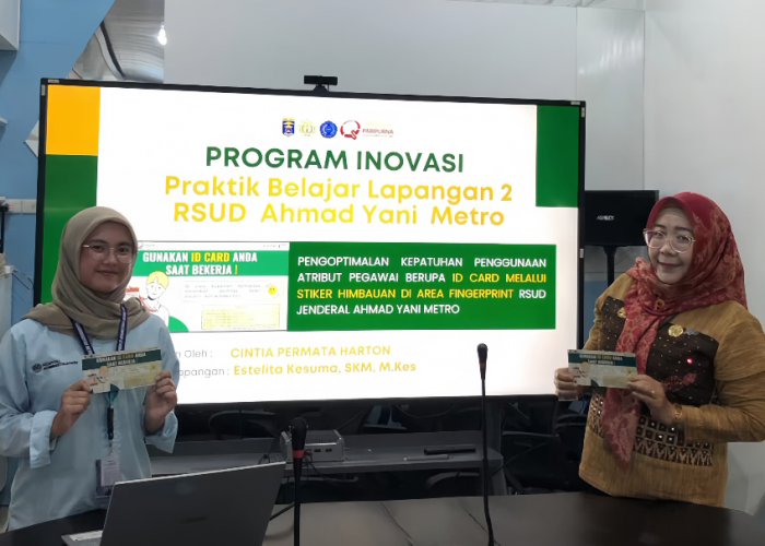 Stiker Himbauan: Inovasi Mahasiswi ARS Cintia Permata Dorong Kepatuhan Pegawai RSUD Ahmad Yani Metro 