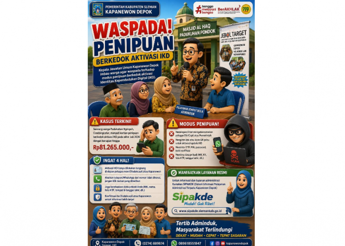Kapanewon Depok Imbau Warga Waspadai Modus Penipuan Berkedok Aktivasi IKD