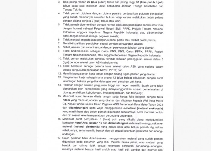 Wow... Ratusan Berkas Pelamar PPPK di Metro Lampung TMS, Ternyata ini Alasannya!