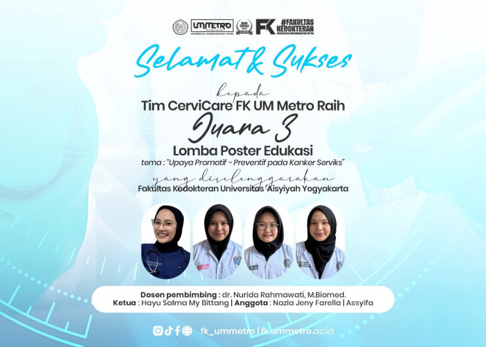 Mahasiswa FK UM Metro Raih Juara 3 Lomba Poster Edukasi Nasional
