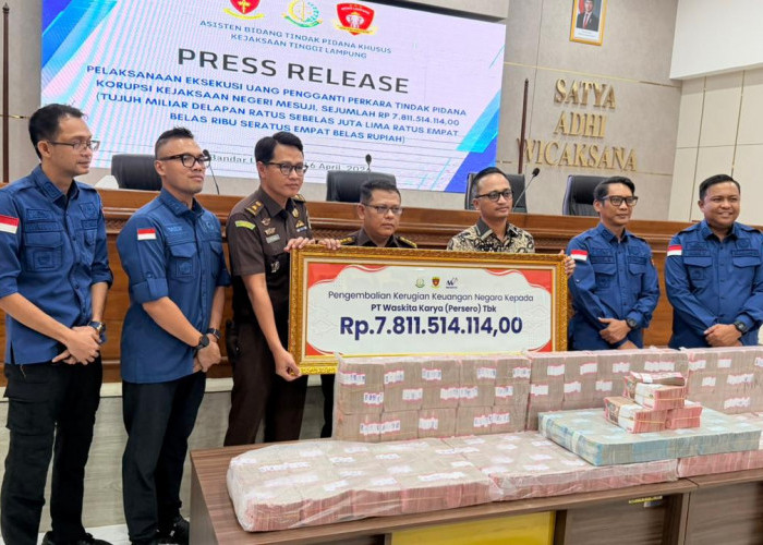 Kejati Lampung Eksekusi Uang Pengganti Rp7,8 Miliar Kasus Korupsi Tol Terpeka