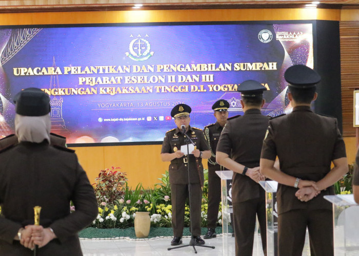 Kajati DIY Lantik Pejabat Eselon II dan III, Tekankan Integritas dan Profesionalisme