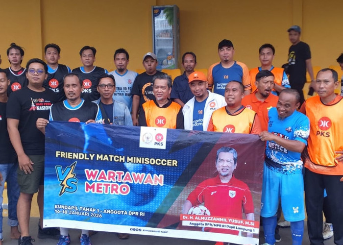Kundapil Tahap 1 DPR RI, PKS Metro Gelar Friendly Match Minisoccer VS Wartawan Kota Metro