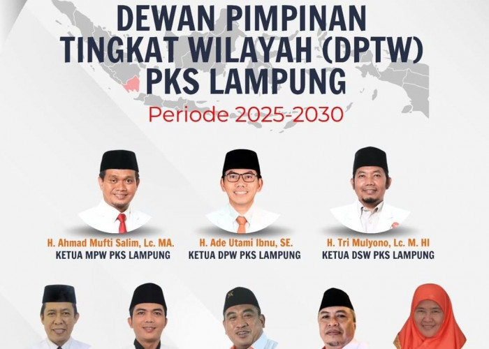 DPP PKS Tetapkan Kepengurusan DPTW PKS Lampung Masa Bakti 2025–2030