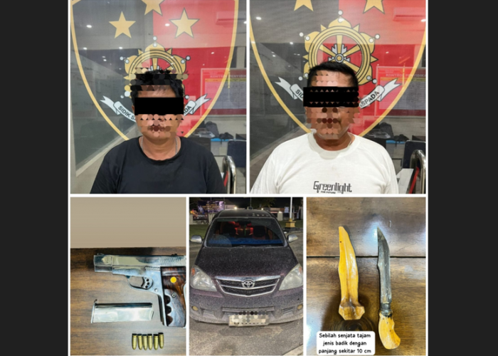 Simpan Senpira dan Sajam di Mobil, Dua Pria Ditangkap Polisi