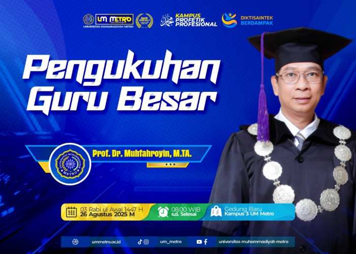 Prof. Dr. Muhfahroyin Resmi Sandang Gelar Guru Besar UM Metro