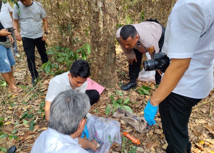 Polres Tubaba Olah TKP Penemuan Tulang Belulang Rangka Manusia.