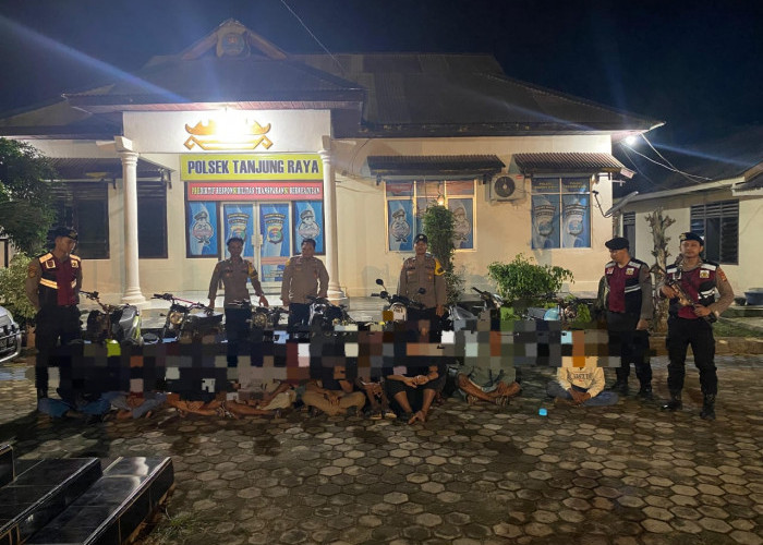 Personel Gabungan Polres Mesuji dan Polsek Tanjung Raya Amankan Pelaku Aksi Balap Liar di Jalan Inpres
