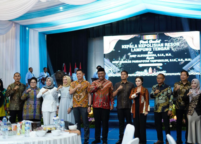 Hadiri Acara Pisah Sambut Kapolres Lamteng, Plt. Bupati I Komang Koheri Apresiasi dan Ucapkan Selamat