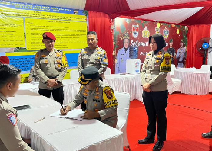 Kapolres Mesuji Cek Kesiapan Pos PAM Operasi Lilin Krakatau 2025