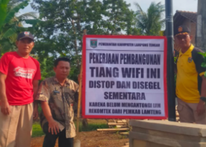 Peringatan Diremehkan, Pemkab Lamteng Segel Pekerjaan My Republic