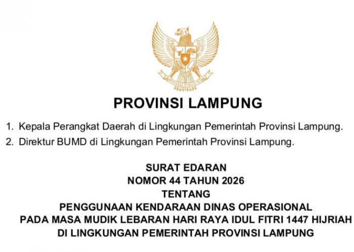 Pemrov Lampung Terbitkan Dua Surat Edaran Jelang Idul Fitri, Apa Isinya?