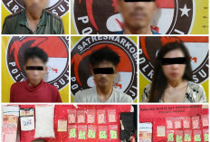 Sat Res Narkoba Polres Mesuji Ringkus 5 Orang Asal Riau, Amankan 293 Gram Sabu dan 100 Butir Pil Extacy 