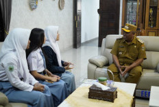 Plt. Bupati Lamteng Terima Audiensi Tiga Siswi Peserta Duta Anti Narkotika Tingkat Nasional