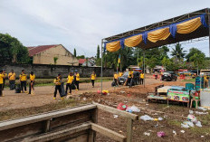 Polres Mesuji Gelar Aksi Bersihkan Sampah Usai Acara Puncak HUT Mesuji 